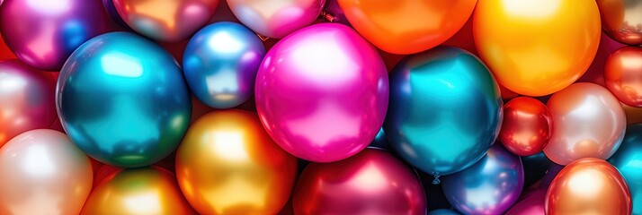 colorful latex and foil balloons 