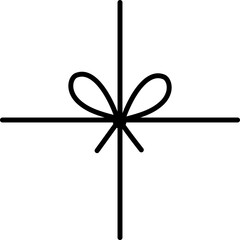 Simple line bow ribbon doodle