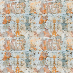 Artistic seamless pattern of cracked paint on weathered wall.