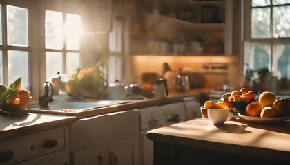 Modern kitchen design with luxurious appliances and sleek countertops