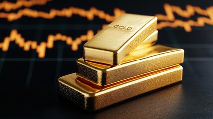 Augmented reality gold market trends, advanced financial graphics, sleek design