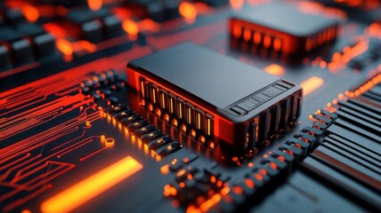 Closeup of advanced encryption technologies