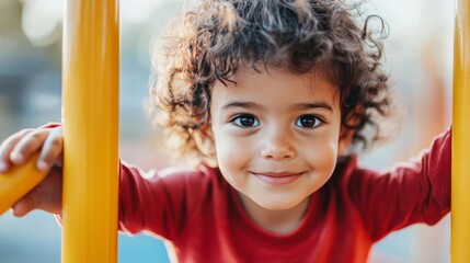 Energetic Aries child on a playground, capturing a dynamic and adventurous personality