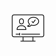 computer video chat meeting icon sign vector