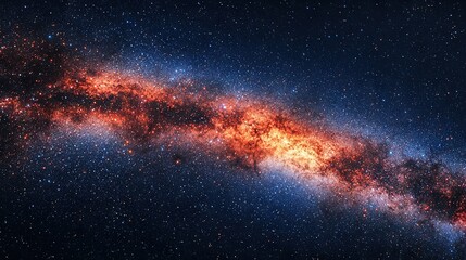 Fototapeta premium A vivid close-up of a radiant red and blue celestial body, surrounded by twinkling stars against the dark canvas of the night sky