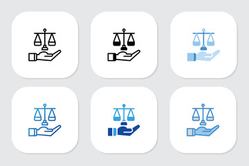 law icons with various design styles	