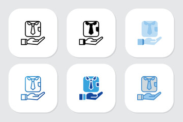 tie icons with various design styles	