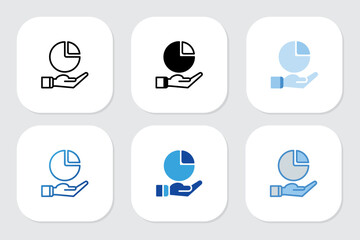 pie chart icons with various design styles	