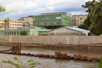 Hospital building where patients were evacuated during a floods after storm Boris, Brno, September 15,2024