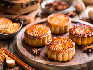 Describe the main ingredients and traditional preparation methods of mooncakes.