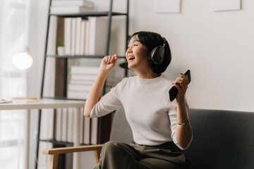 Music to Her Soul: A young woman dances with joy and freedom, lost in the rhythm of her favorite...