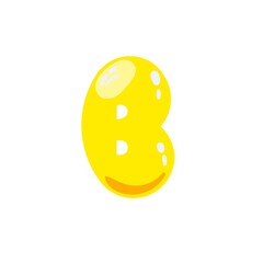 Glowing letter B , shiny alphabet fonts a to z 