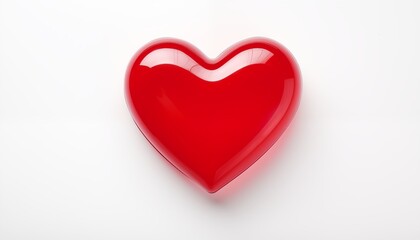 Fototapeta premium red heart on white background