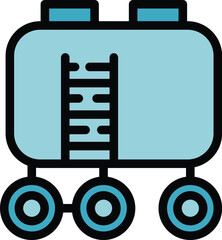 Mobile water tank equipped with a ladder for easy access, designed for firefighting and irrigation purposes