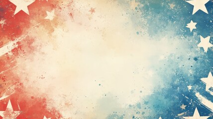 A textured background featuring red and blue colors with scattered white stars, perfect for patriotic designs and celebrations