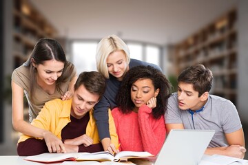 University students study together for project report