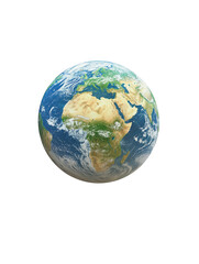 Fototapeta premium Planet Earth seen from space, isolated on a white background. PNG transparent.
