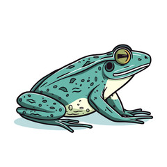Naklejka premium Frog logo design. Abstract drawing frog. Cute toad isolated. Vector illustration