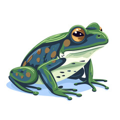Obraz premium Frog logo design. Abstract drawing frog. Cute toad isolated. Vector illustration