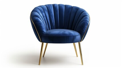 dining chair with velvet upholstery in deep blue