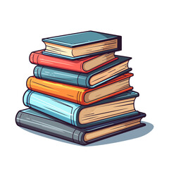 Stack of books. Image of stack of books isolated. Education concept. Vector illustration.