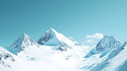 Snow-capped mountains under a clear sky.


