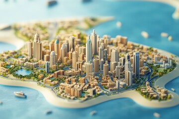 3D illustration of Ajman UAE
