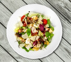 Fresh tasty healthy salad with vegetables