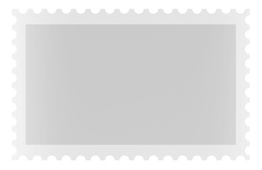 White Postage Stamp. 3D rendering isolated on transparent background
