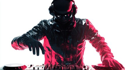 Music DJ art isolated on white