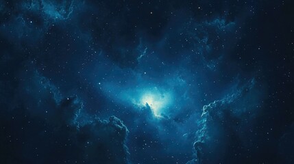 Fototapeta premium Night shining starry sky blue space background