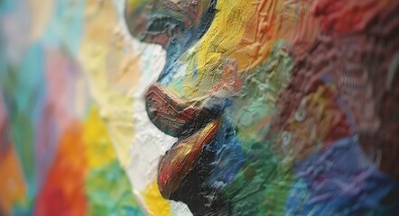 Fototapeta premium Artistic Expression on Concrete. Graffiti of Juicy Vibrant Lips.