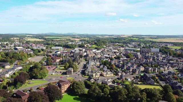 Clackmannanshire, Scotland, Alloa Town aerial view