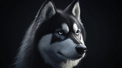 Siberian husky mascot logo