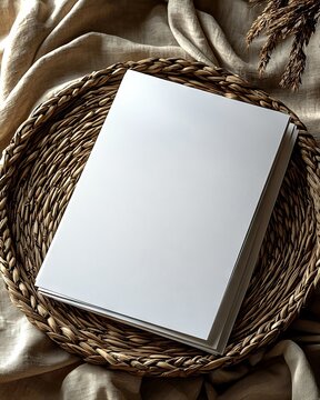 Photorealistic mockup of a blank full-size print paper "ai generated"