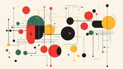 Minimalist mind map with simple lines and shapes.


