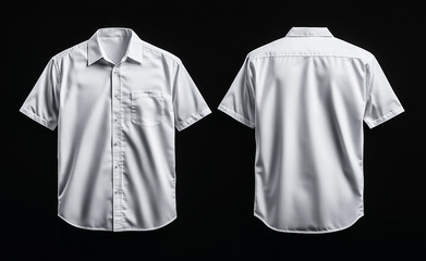 casual or business button up shirt mockup template, front and back view. blank mock up design