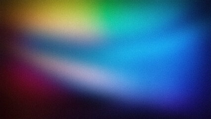 A vibrant abstract gradient blending blue, green, yellow, and purple hues, enhanced by a grainy texture, ideal for dynamic backgrounds, wallpapers, and creative designs