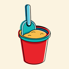 Sand bucket and shovel toy stock illustration