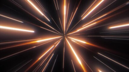 Hyperspace jump animation background. Abstract speed warp with orange lights movement. Cosmic light burst motion. - Powered by Adobe