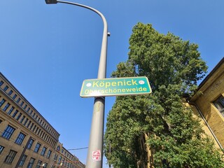 Eingangsschild zu Köpenick - Oberschöneweide in Berlin 