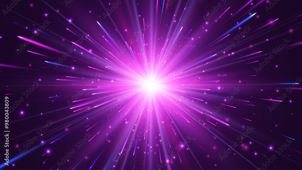 Aufkleber light effect. dynamic radial glowing lines in motion. vector illustration