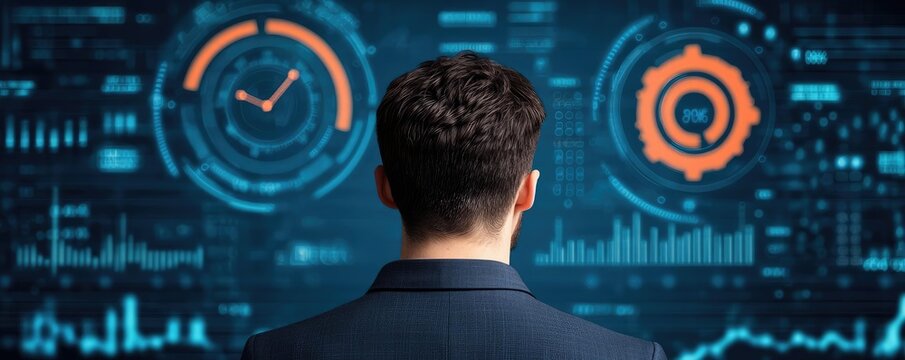 A digital interface showing real-time data analytics with a highlighted target and performance indicators, emphasizing data driven strategic adjustments
