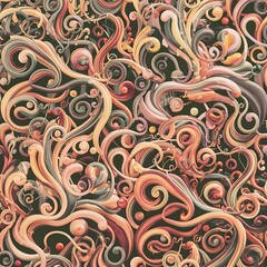 Delicate curl pattern seamless background - For easy making seamless pattern use it for filling any contours