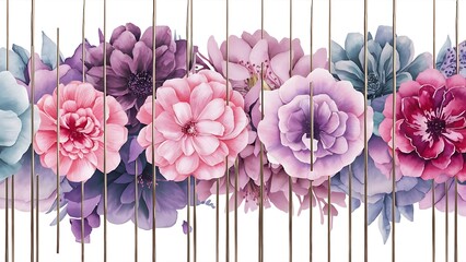 Obraz premium Elegant invitations with watercolor flowers