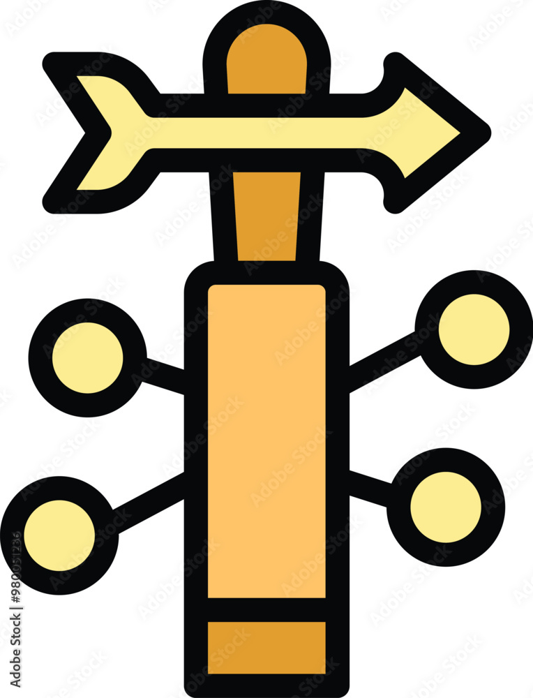Poster simple weather vane with arrow pointing right, indicating wind blowing from the west