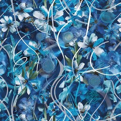 Obraz premium Floral background , element for blue design pattern