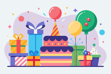 Happy birthday celebration stock illustration