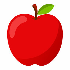 Red apple vector. healthy sweet fruit stock illustration