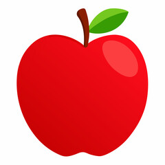 Red apple vector. healthy sweet fruit stock illustration